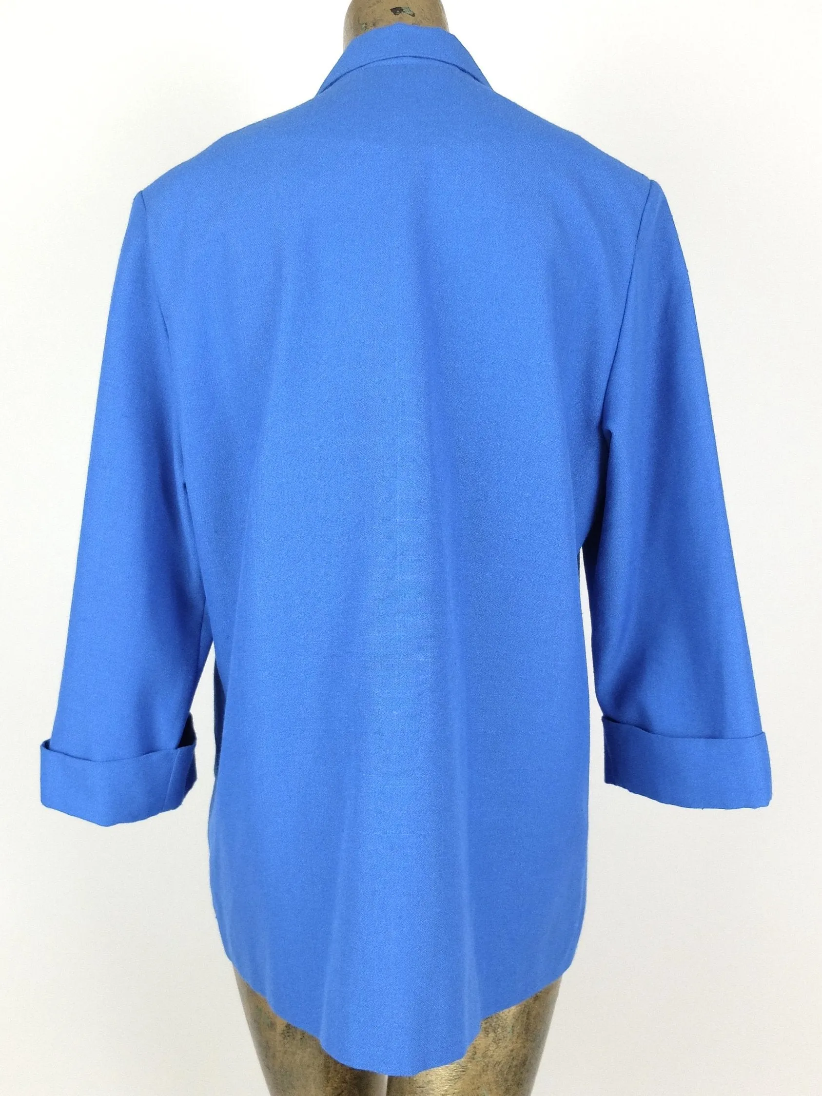 80s Mod Style Blue Collared Blazer Jacket