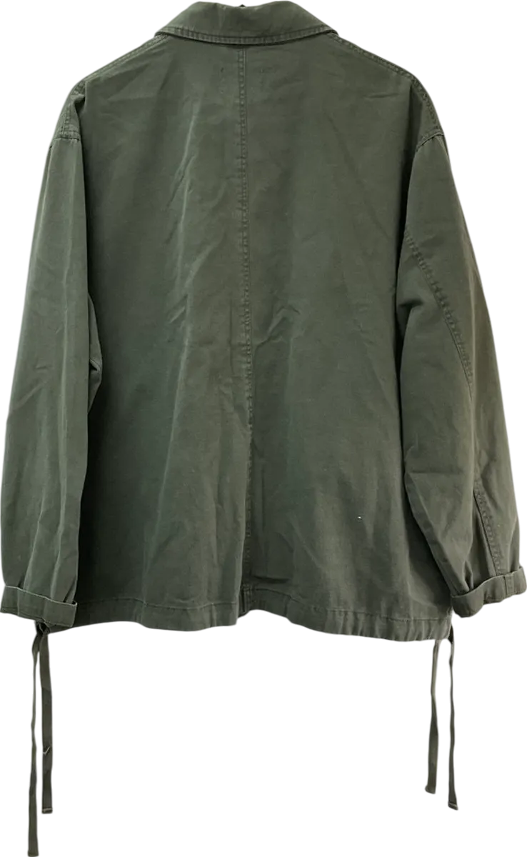 ASOS Green Oversized Harrington Jacket In Washed UK M