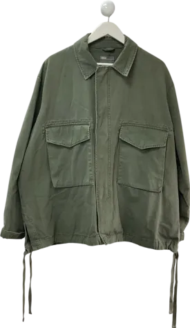 ASOS Green Oversized Harrington Jacket In Washed UK M