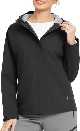 baleaf Womens Rain Jacket Waterproof Lightweight Hooded Windbreaker Hiking Traveling Outdoor Raincoat