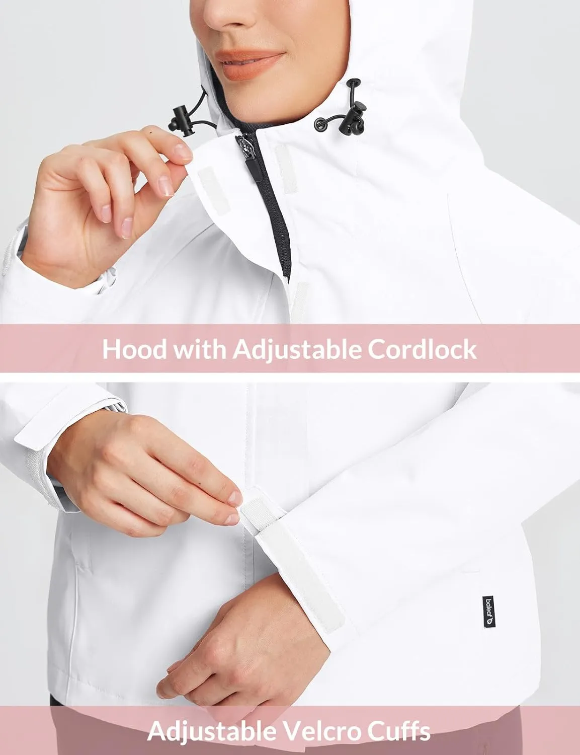baleaf Womens Rain Jacket Waterproof Lightweight Hooded Windbreaker Hiking Traveling Outdoor Raincoat