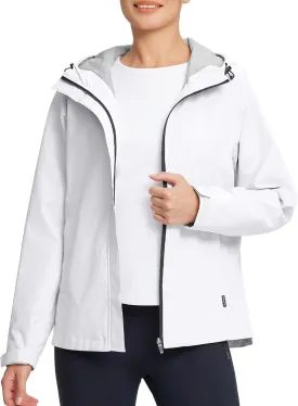 baleaf Womens Rain Jacket Waterproof Lightweight Hooded Windbreaker Hiking Traveling Outdoor Raincoat