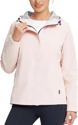 baleaf Womens Rain Jacket Waterproof Lightweight Hooded Windbreaker Hiking Traveling Outdoor Raincoat