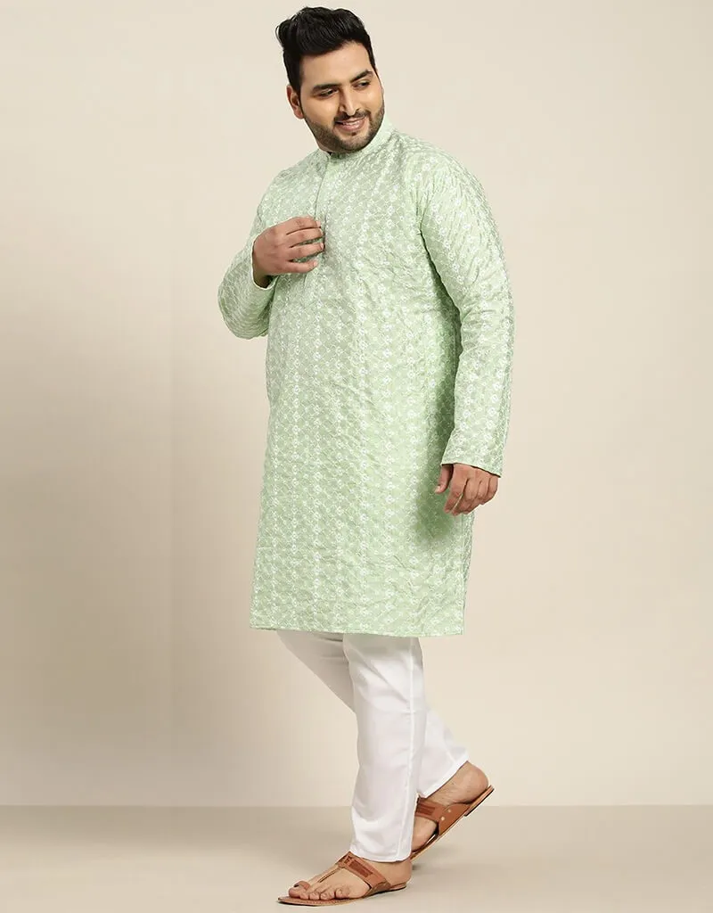 Beryl Green Kurta Silk Blend Pant