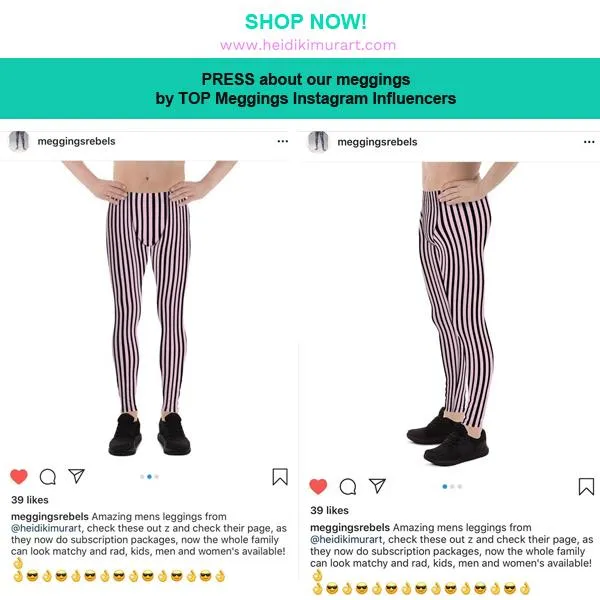 Blue Dotted Men's Leggings, Polka Dots Meggings Compression Men's Leggings Tights Pants - Made in USA/MX/EU (US Size: XS-3XL)