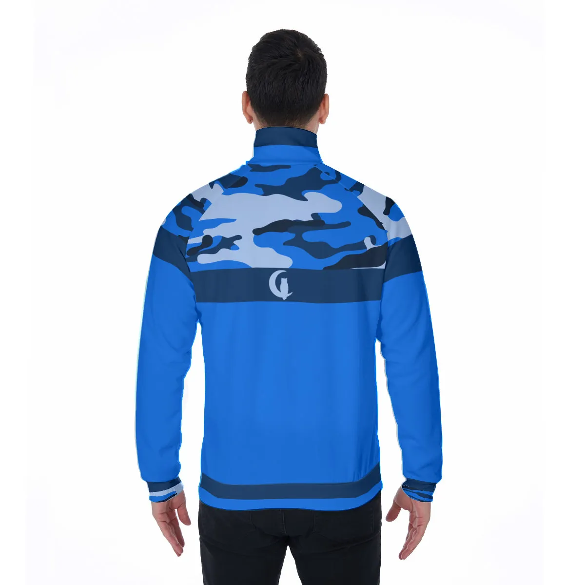CAMOUFLAGE BLUE Stand Collar Jacket