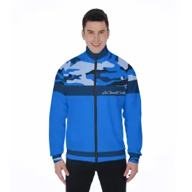 CAMOUFLAGE BLUE Stand Collar Jacket