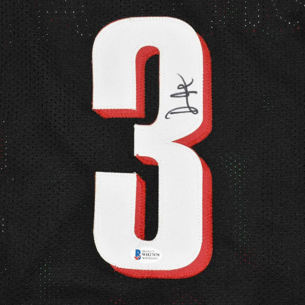 Damon Stoudamire Signed Portland Black Basketball Jersey (Beckett)