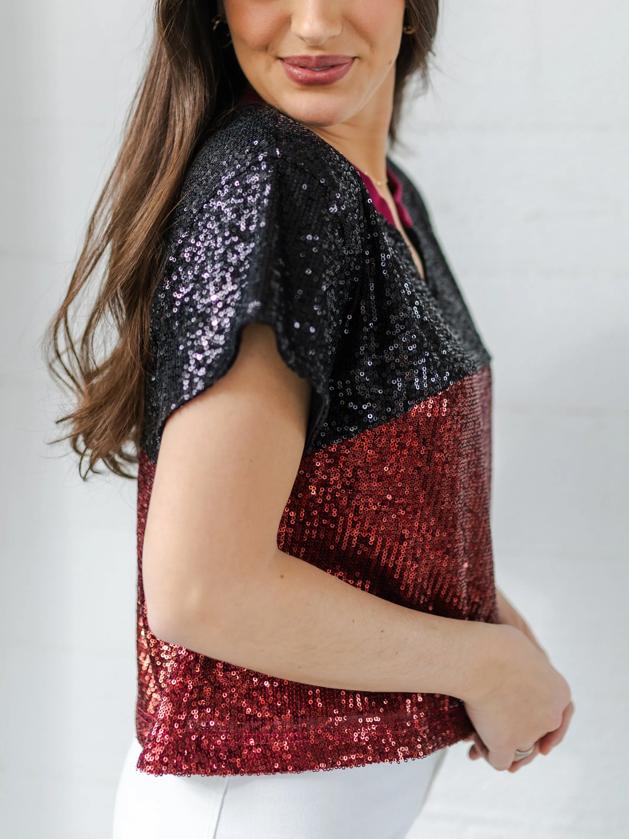 Diane Top | Garnet   Black