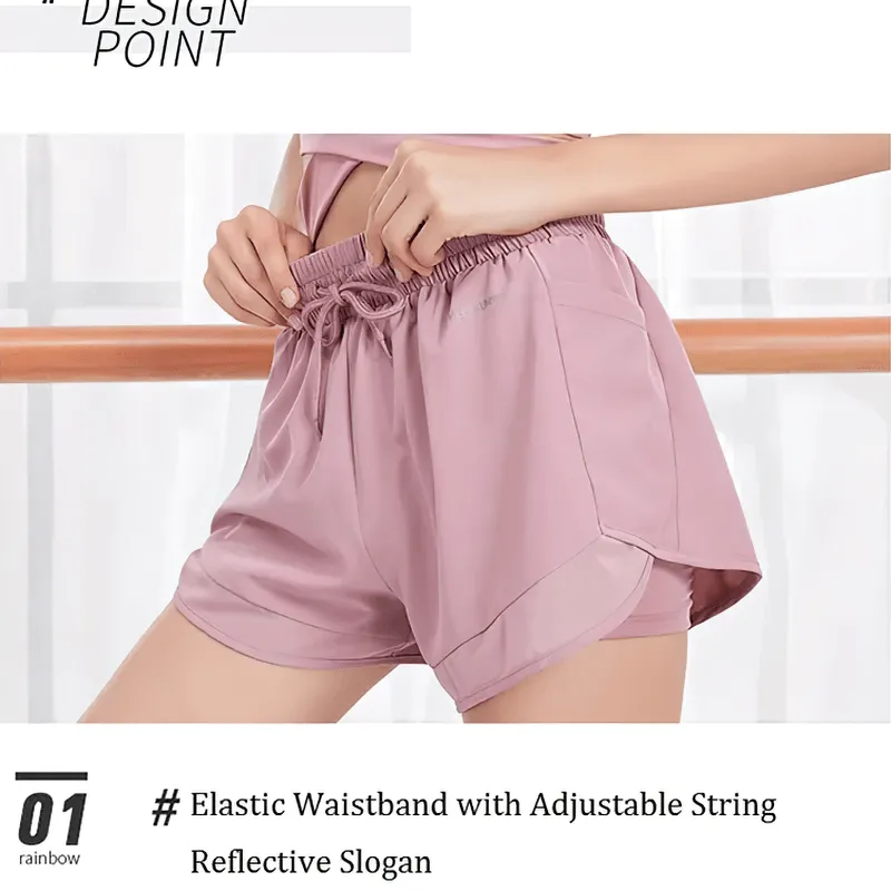 Elastic Waistband Sports Shorts With Side Pocket - SF2229