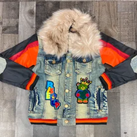 Elite- rise up denim jacket (med blue) (kids)