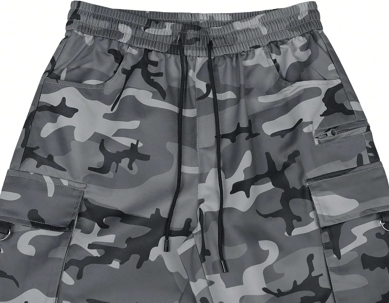 Floerns Men's Camo Print Drawstring Waist Cargo Pants Flap Pocket Side Sweatpants Workout Joggers