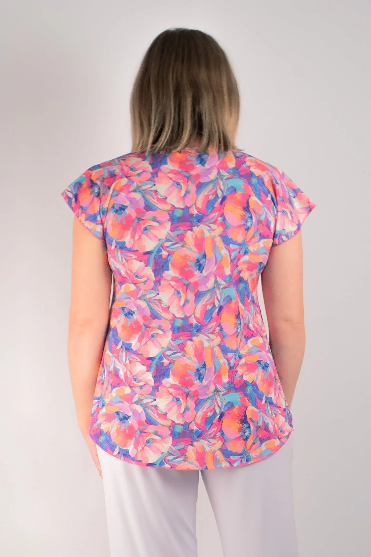 Floss Print Short Sleeve Jersey Top