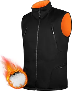 FREE SOLDIER Men's Warm Golf Vest Outerwear Windproof Reversible Puffer Vest Sleeveless Jacket for Casual Hiking Travel