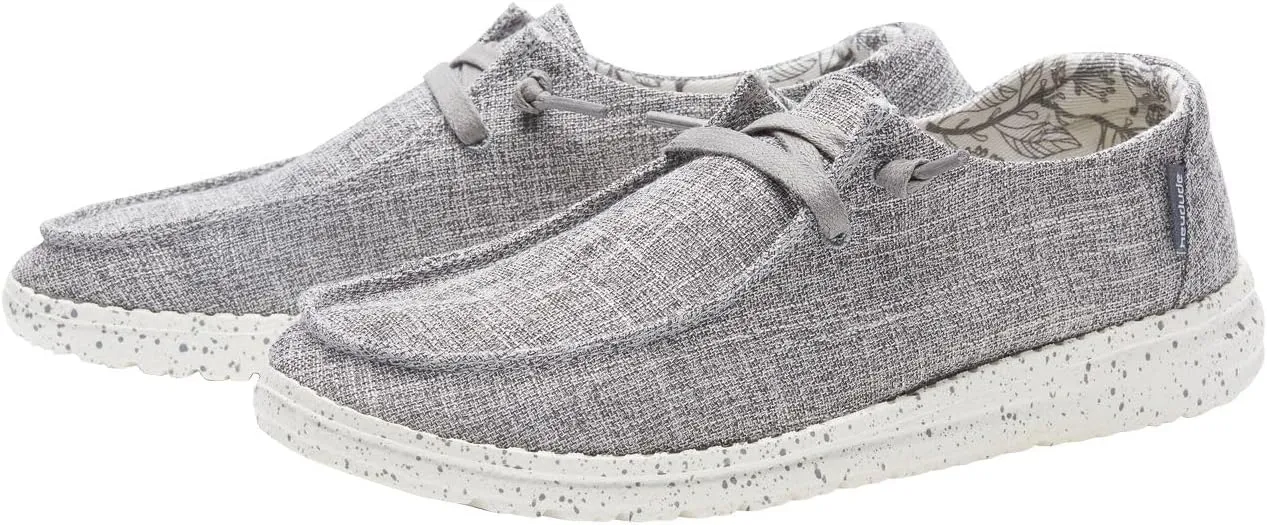 Hey Dude Women's Wendy Linen | Womens Shoes | Womens Lace Up Loafers | Comfortable & Light-Weight