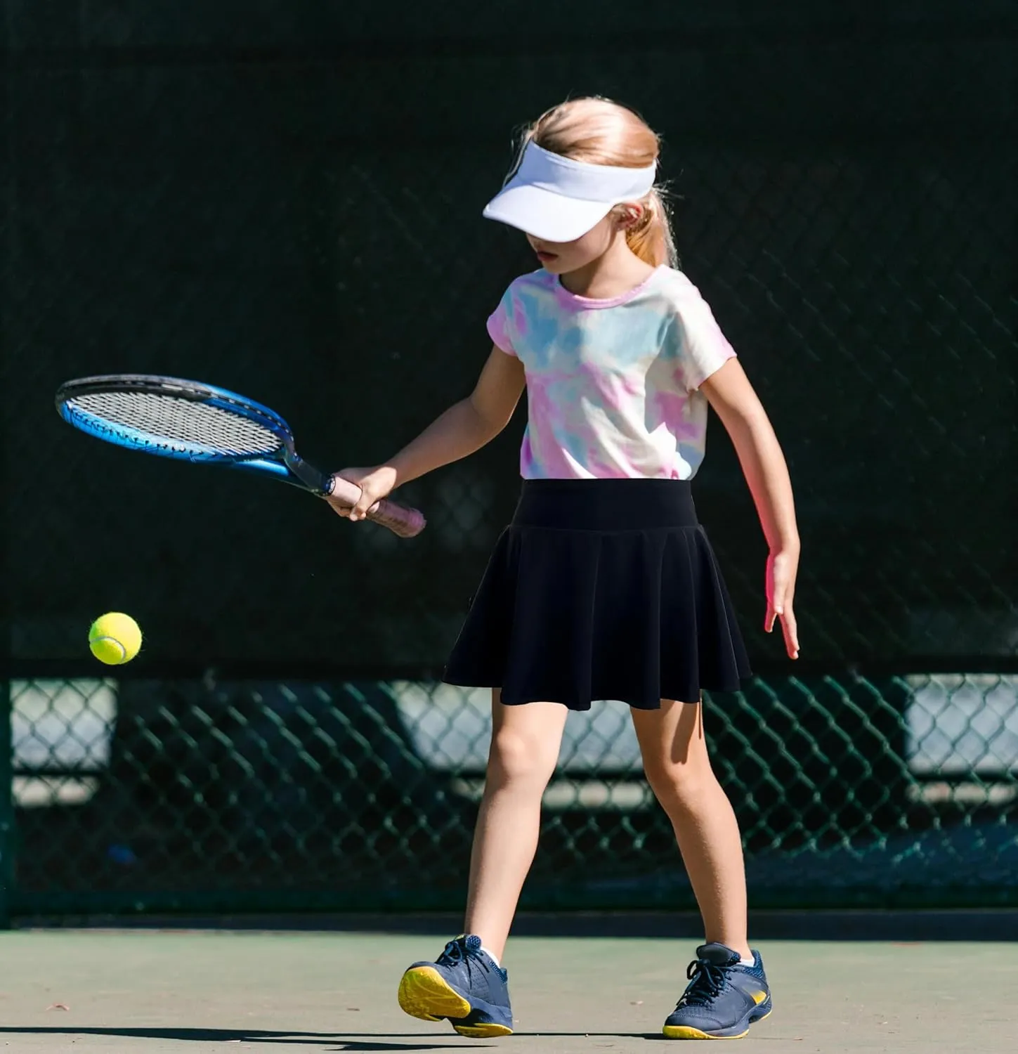 Jastore Kids Girls Tennis Skirts Athletic Skorts Inner Shorts High Waisted Sports Golf Running Skirt