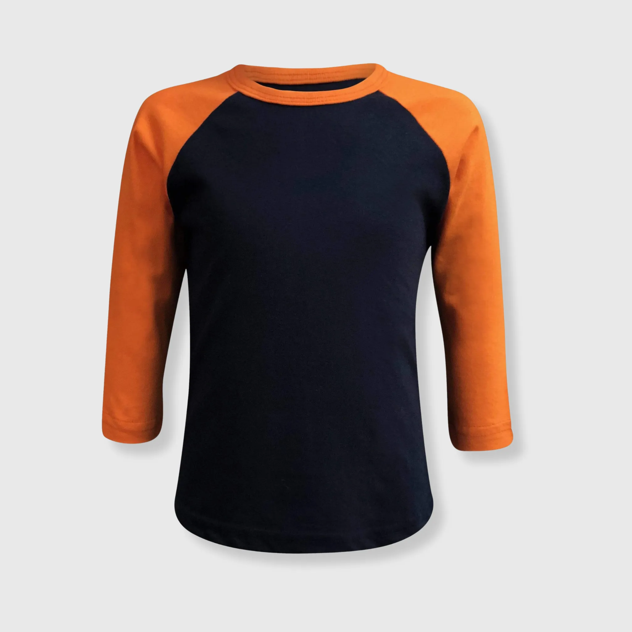 Kids Plain Raglan 3/4 T-Shirt - Navy Body