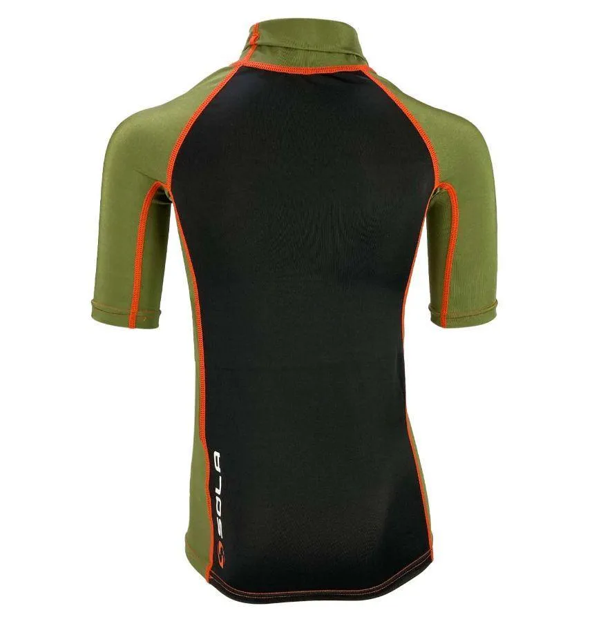 Kids Super Stretch UV Rash Vest Khaki/Black