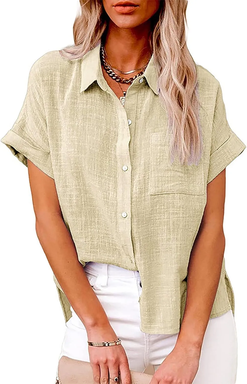 Linen Shirts for Women Print Natural Autumn Fragrant Fabric Shirt Blue Shirts for Women Oversized Button Down Shirts