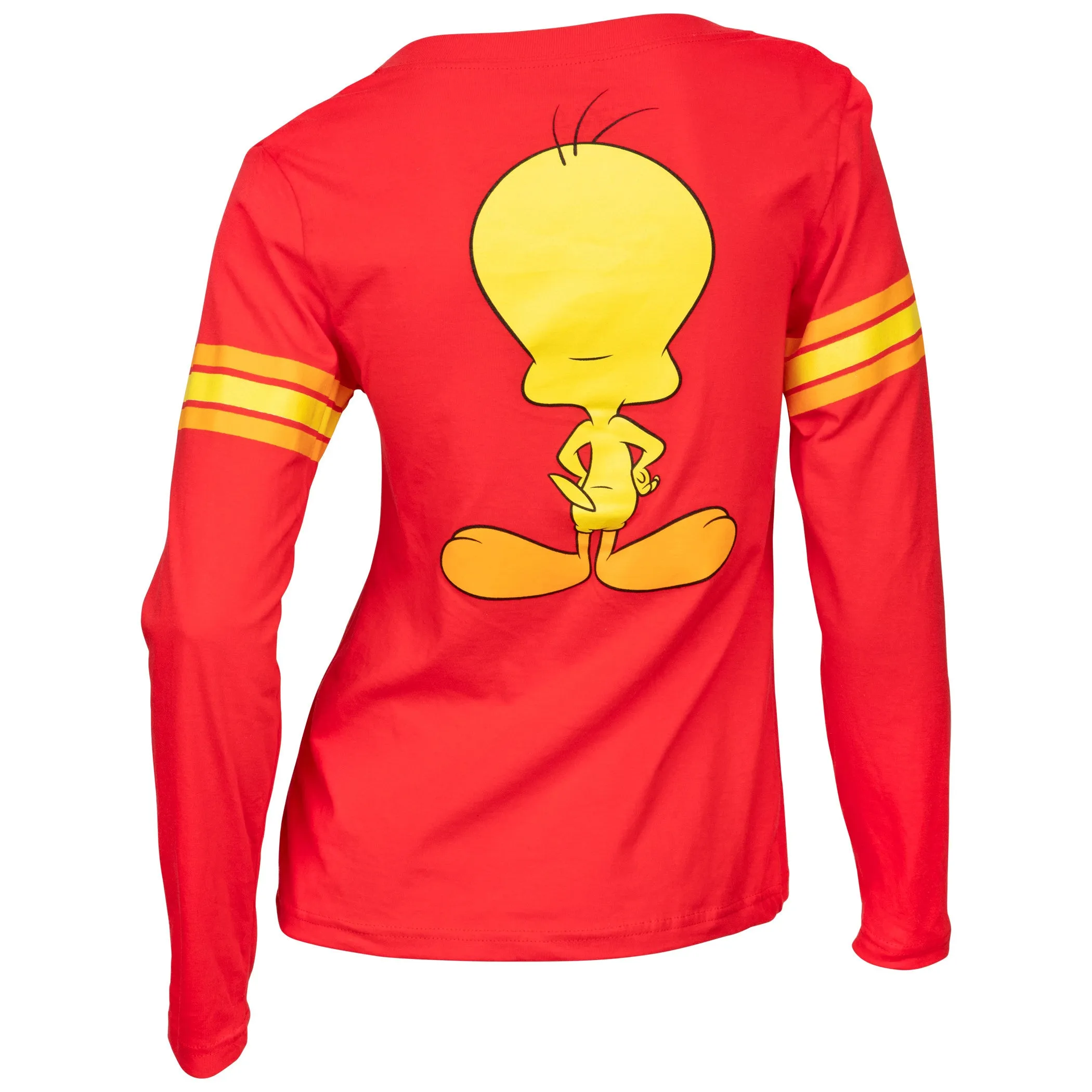 Looney Tunes Tweety Bird Frustration Face Juniors Long Sleeve T-Shirt