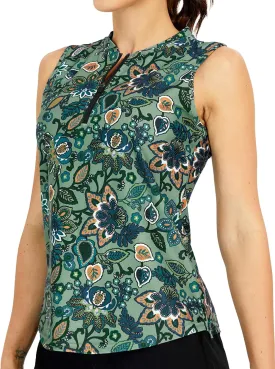 M MOTEEPI Womens Golf Shirt Sleeveless Golf Shirts Collared Zip Up Ladies Tennis Tank Tops