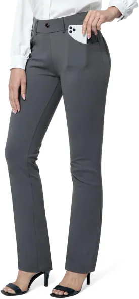 M MOTEEPI Yoga Dress Pants for Women 31''/29''/33'' High Waisted Pull on Work Pants Business Slacks