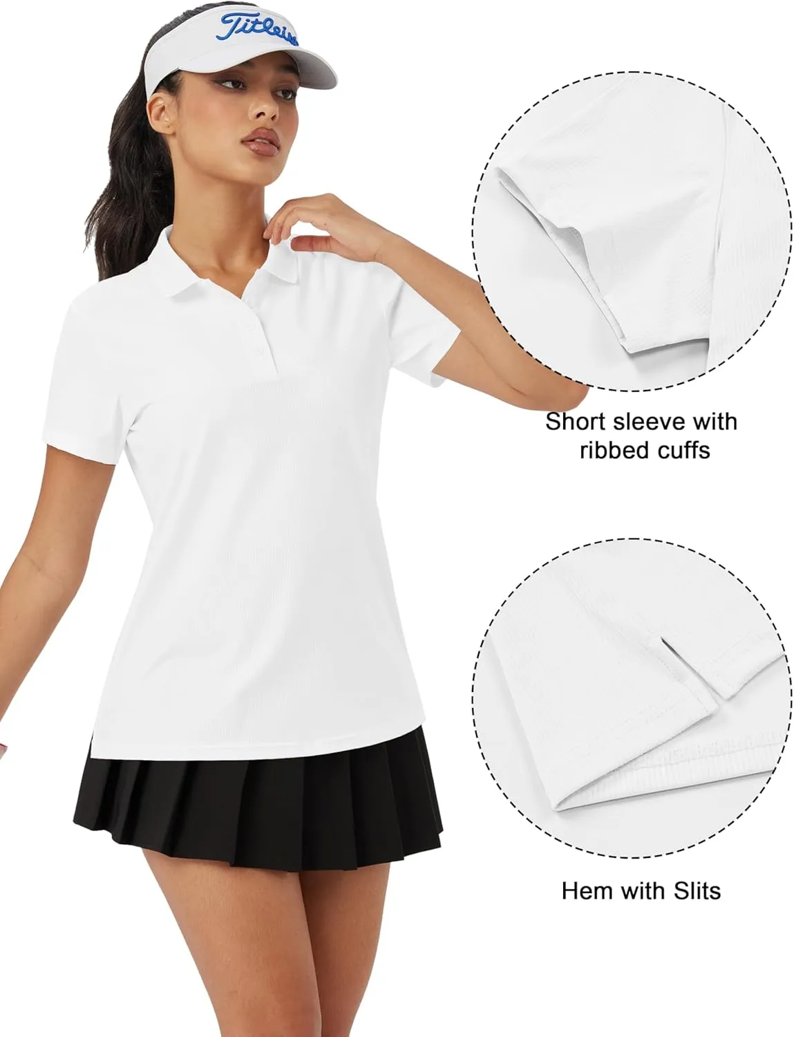 MAGCOMSEN Women's Golf Polo Shirts Short Sleeve Collared Quick-Dry Moisture Wicking T-Shirt Workout Athletic Tennis Tops