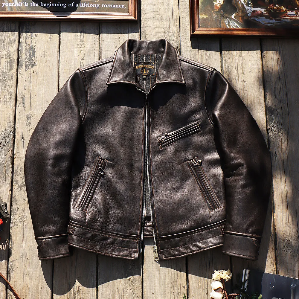 Men's 1930s Moto Leather Jacket
