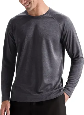 Men's Active Casual Long Sleeve Shirts Lightweight Dry Fit Workout Running Athletic Comfortable T-Shirts