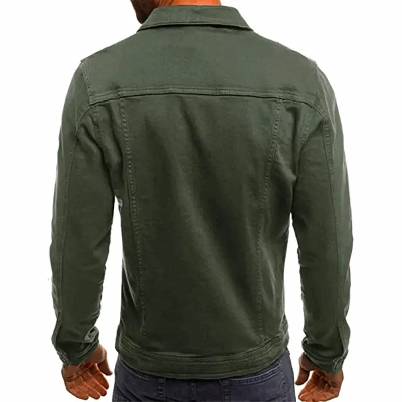 Men's Green Denim Jean Jacket