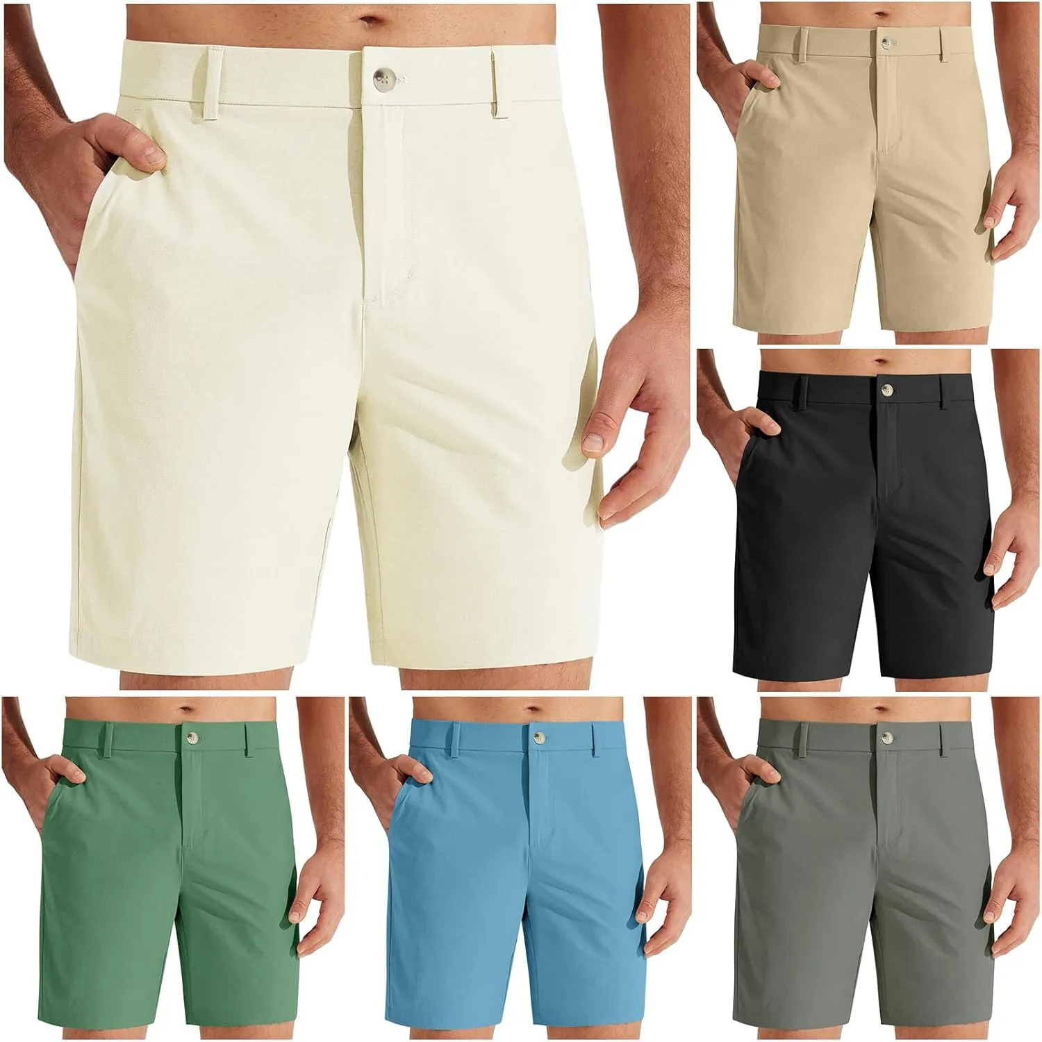 Mens Stretch Golf Shorts Lightweight Stretch Quick Dry Flat Front Short Casual Comfy Work Hiking Athletic Dress Short