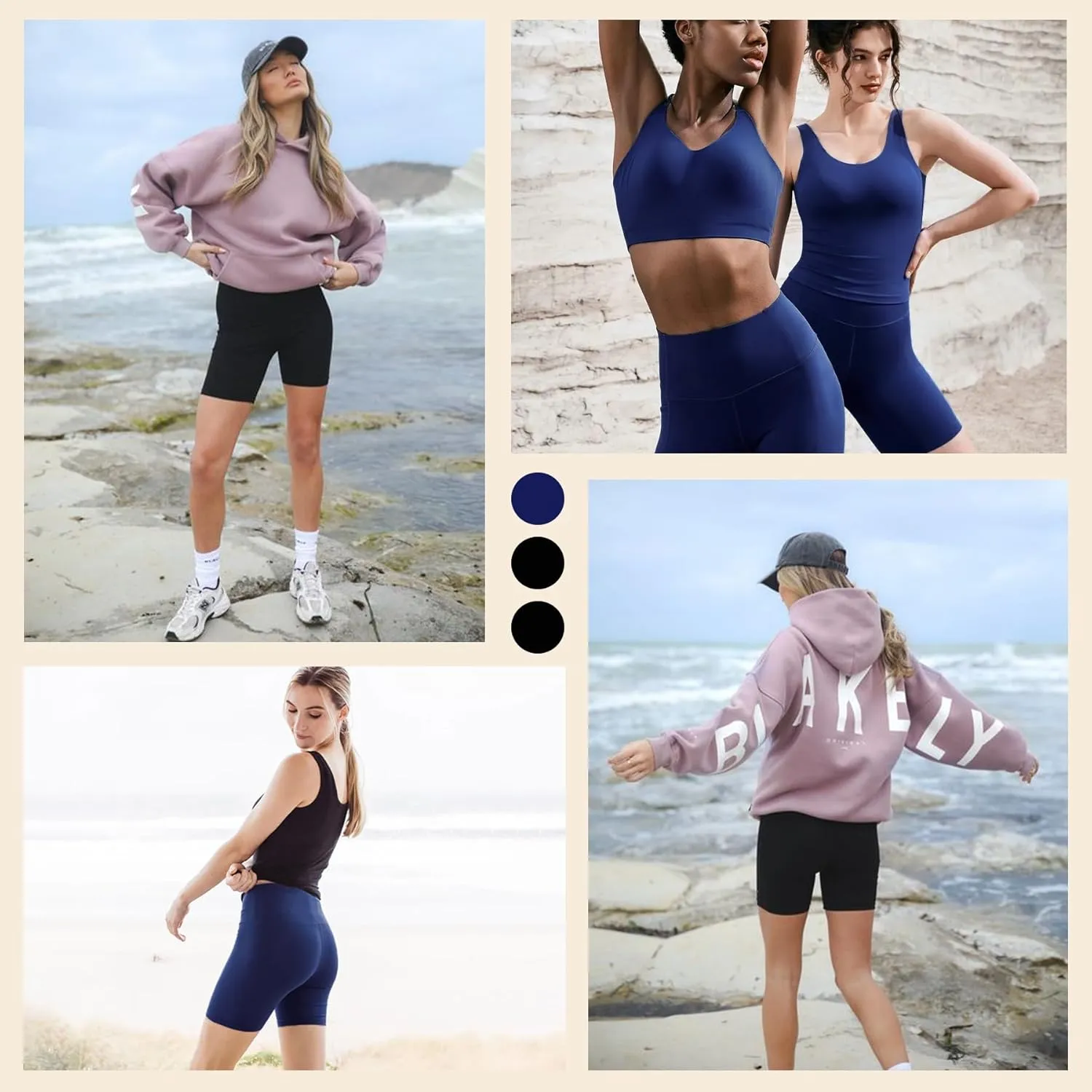 Natural Feelings 3 Pack Biker Shorts for Women-8" Workout Athletic Gym Sports Yoga Shorts Pants