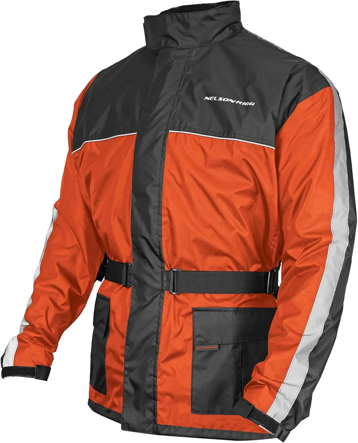 Nelson Rigg Solo Storm Rain Jacket, Waterproof, Breathable, and Packable (Orange/Black, 3X-Large)