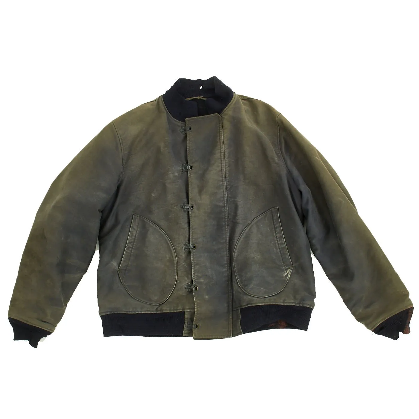 Original U.S. Navy WWII USN Hook Front Blue Deck Jacket - Circa 1943