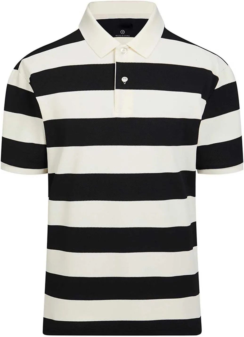 Polo Shirts for Men, Summer Sports Striped Short Sleeve Regular Moisture Wicking Dry Fit Golf Shirt, Sizes S-3XL