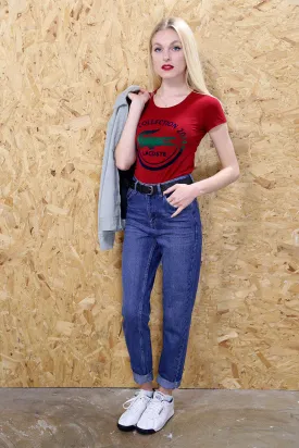 Red Textured Lacoste Sports T-Shirt