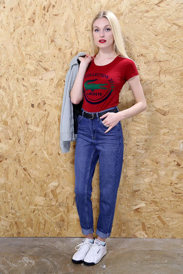 Red Textured Lacoste Sports T-Shirt