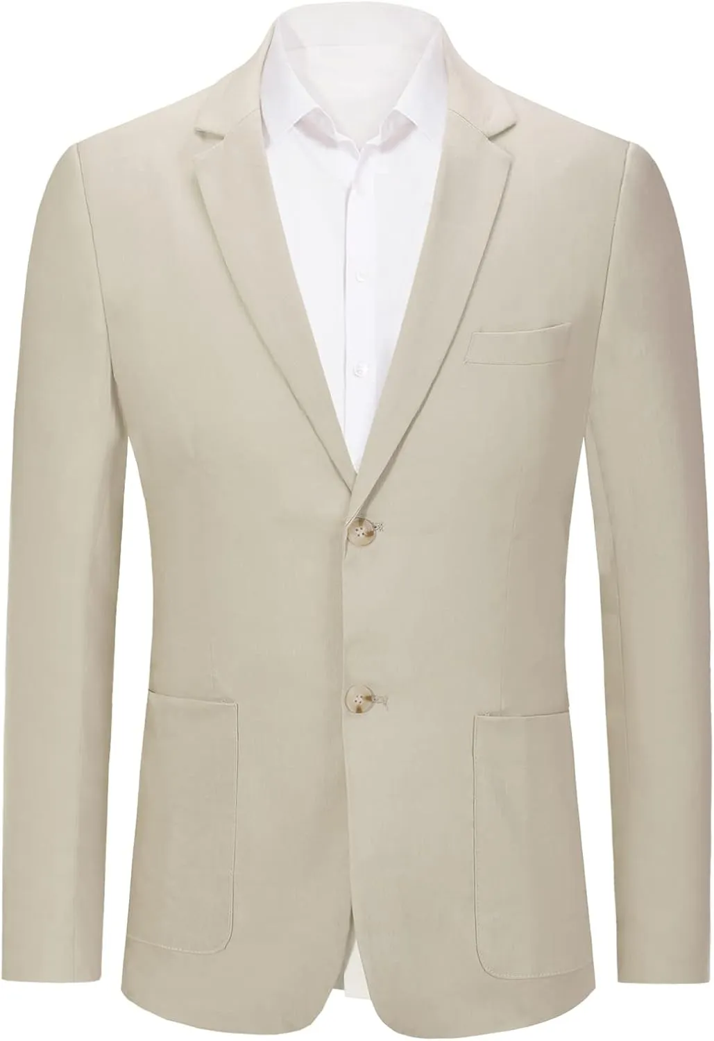RONGKAI Mens Casual Linen Blazer Sports Coats Jacket for Men Slim Fit Two Button Lightweight Suit
