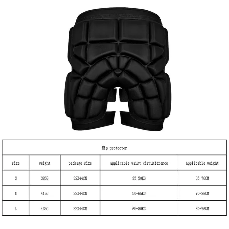 Skating Hip Protector Hockey Pants Ski Sports Protective Gear, Style: Black Hip Protector(S)