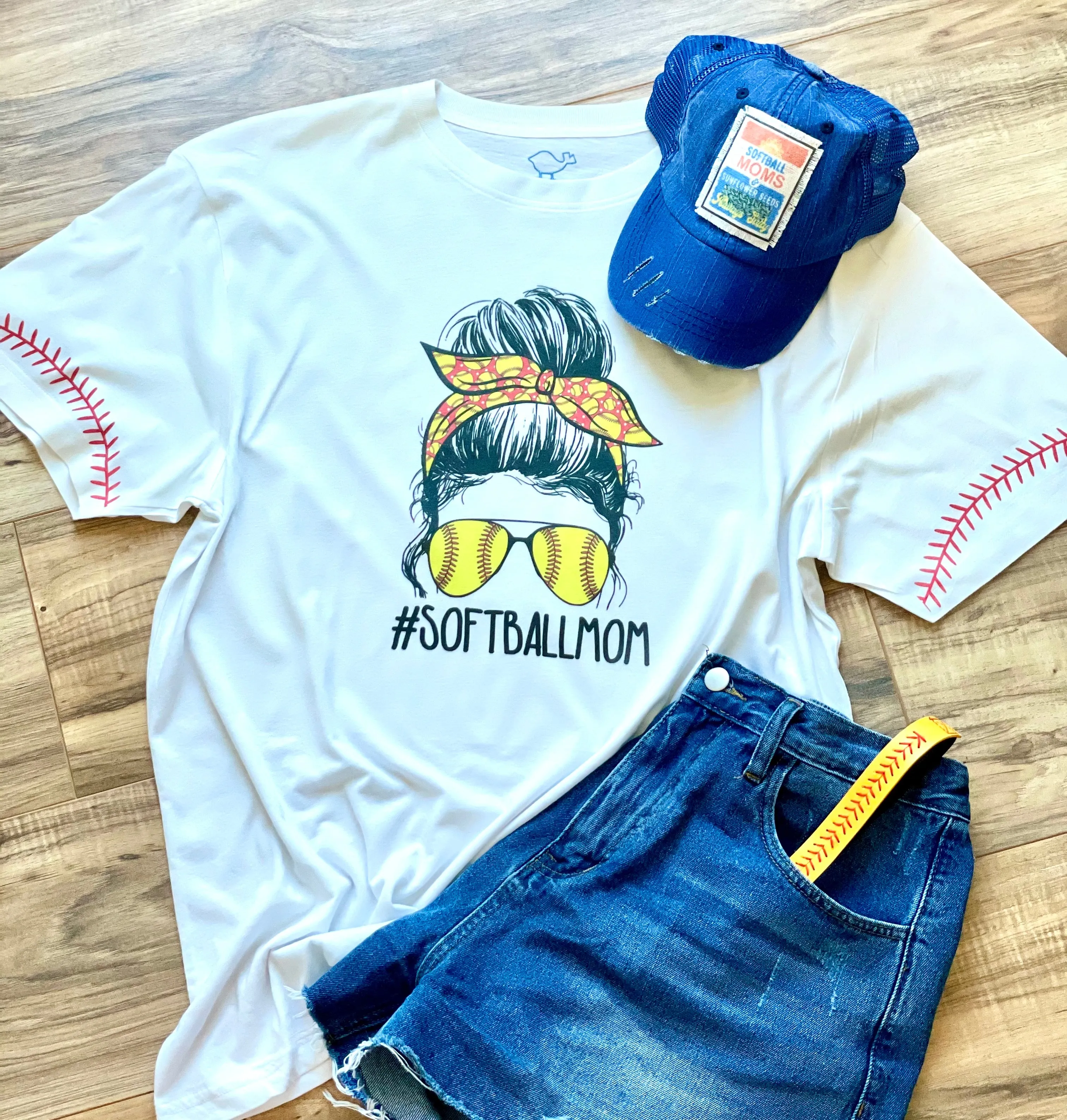 Softball Mom Messy Bun Tee