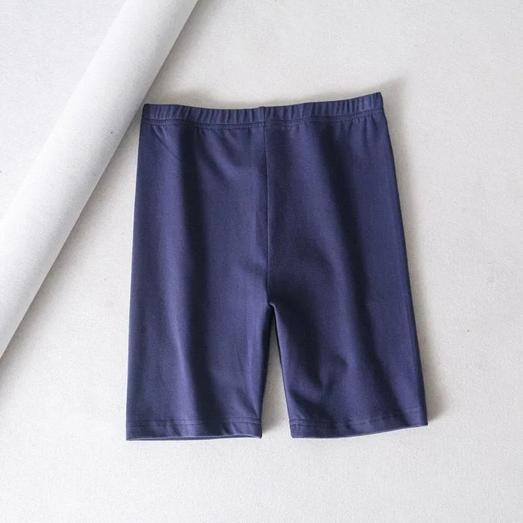 Stretchy Slim High Waist Sports Solid Colors Shorts