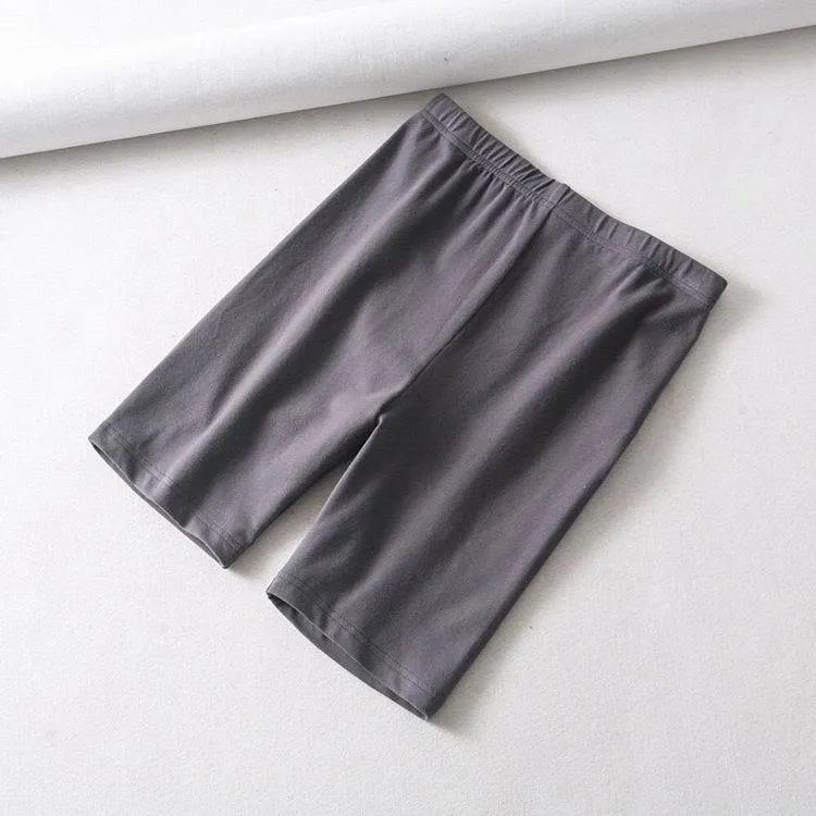 Stretchy Slim High Waist Sports Solid Colors Shorts