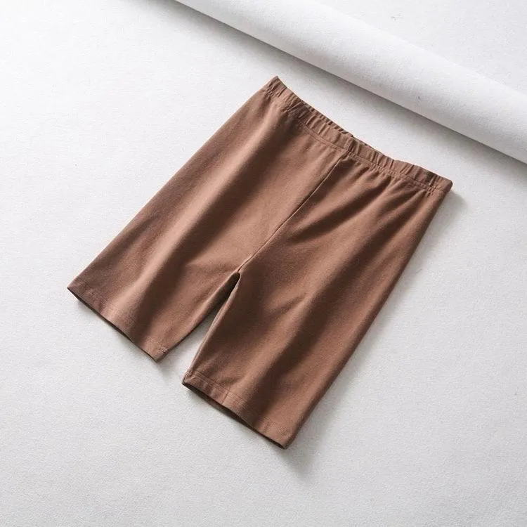 Stretchy Slim High Waist Sports Solid Colors Shorts