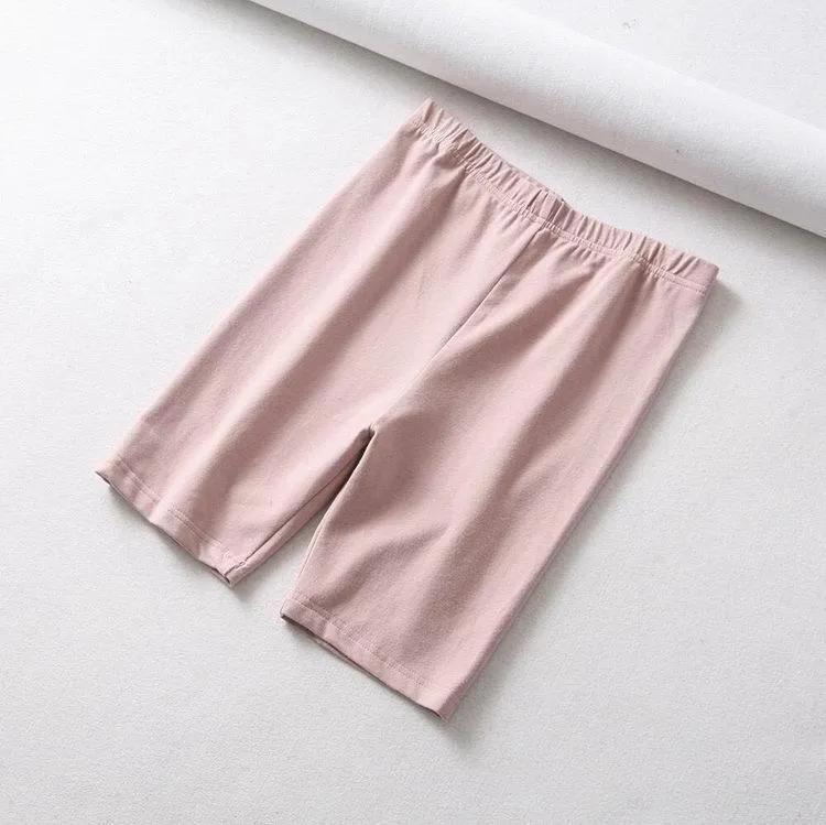 Stretchy Slim High Waist Sports Solid Colors Shorts