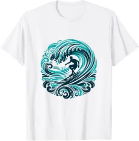 Teal Aqua Surfer's Dream - Ocean Waves T-Shirt