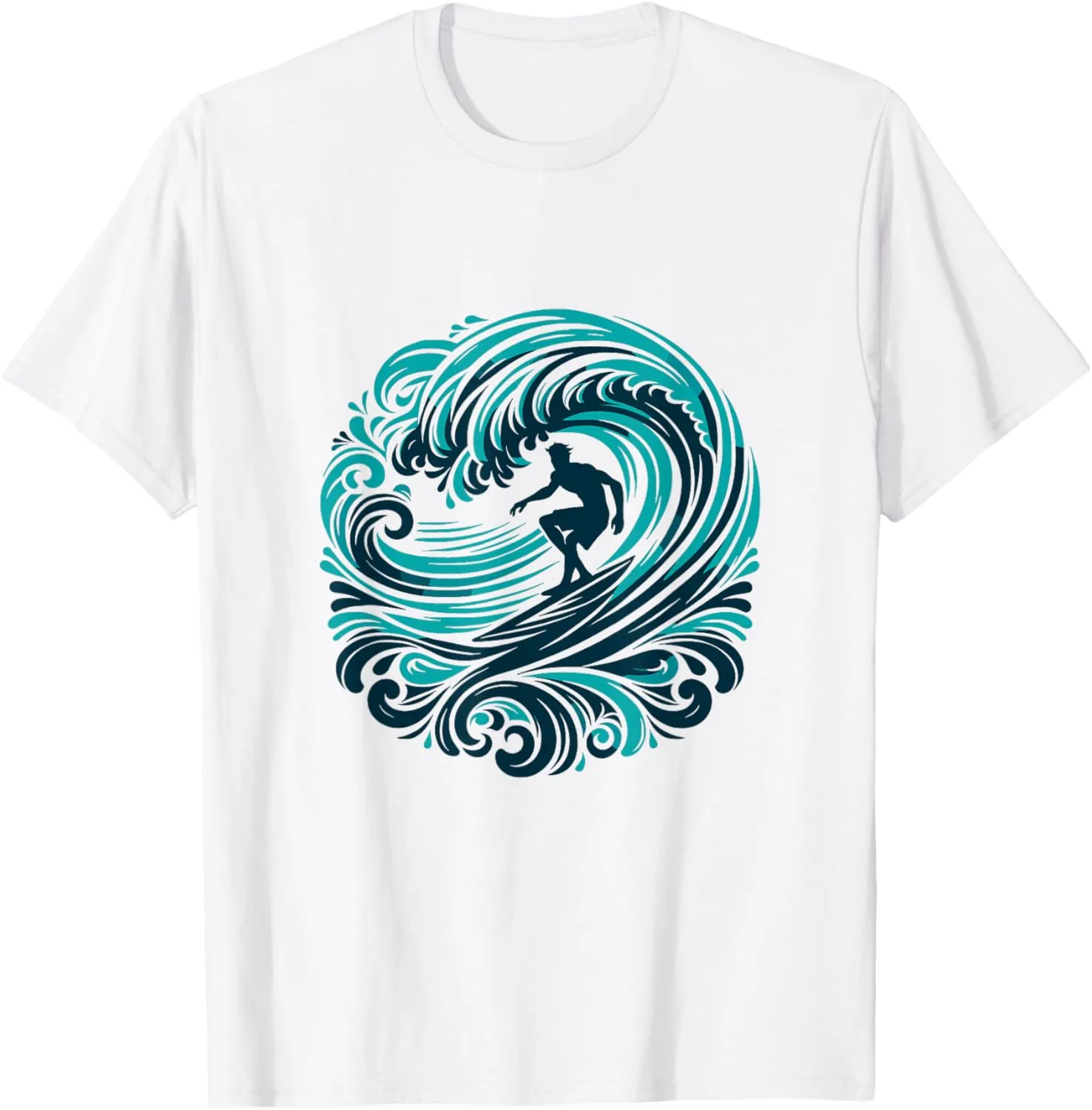 Teal Aqua Surfer's Dream - Ocean Waves T-Shirt