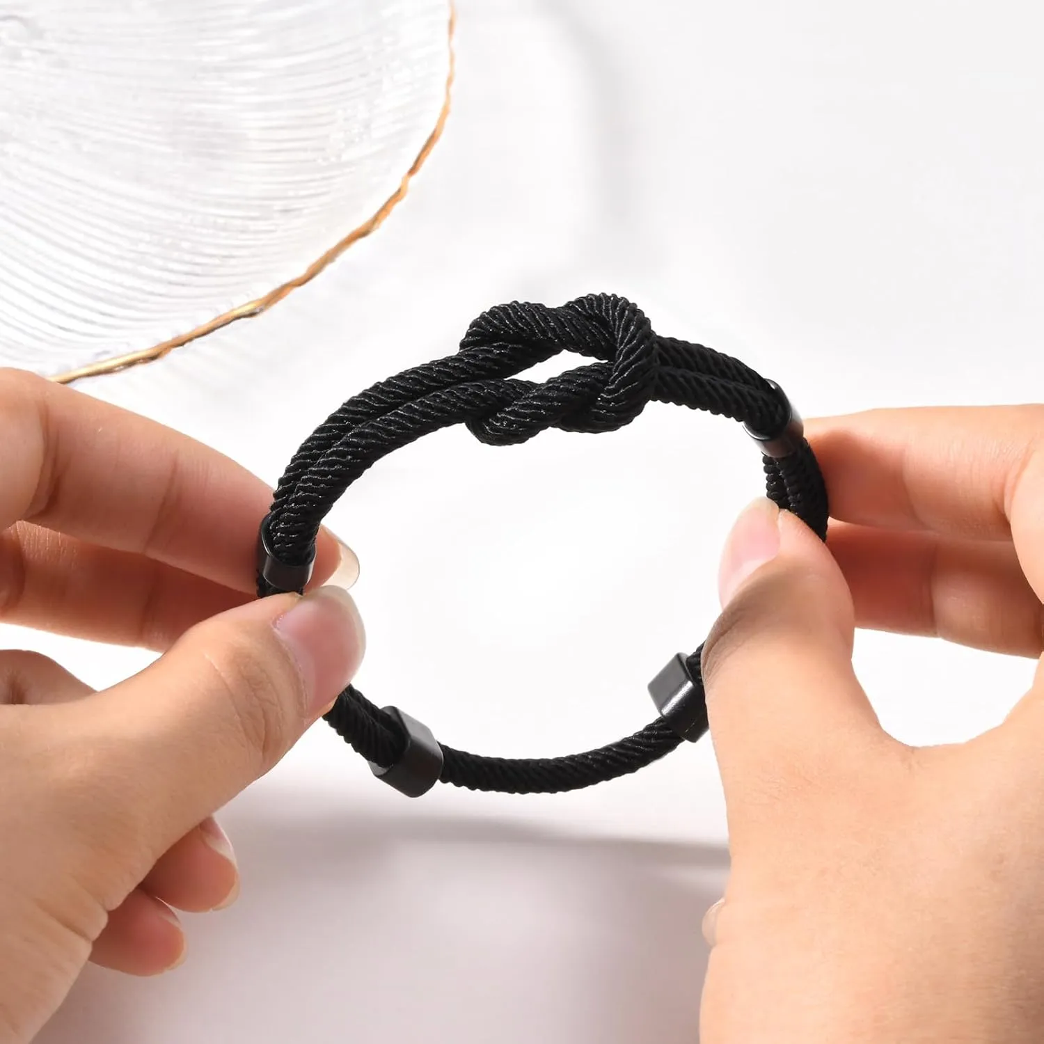 TempBeau Love Knot Bracelet Gift for Men - Braided Cord Rope Bracelets for Men,String Bracelet with Infinity Knot Anniversary Birthday Gifts