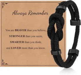 TempBeau Love Knot Bracelet Gift for Men - Braided Cord Rope Bracelets for Men,String Bracelet with Infinity Knot Anniversary Birthday Gifts
