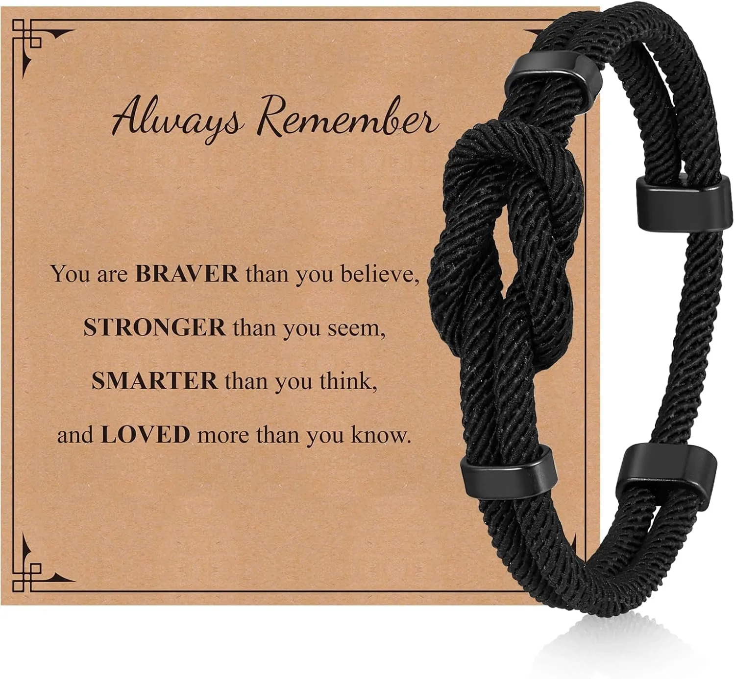 TempBeau Love Knot Bracelet Gift for Men - Braided Cord Rope Bracelets for Men,String Bracelet with Infinity Knot Anniversary Birthday Gifts