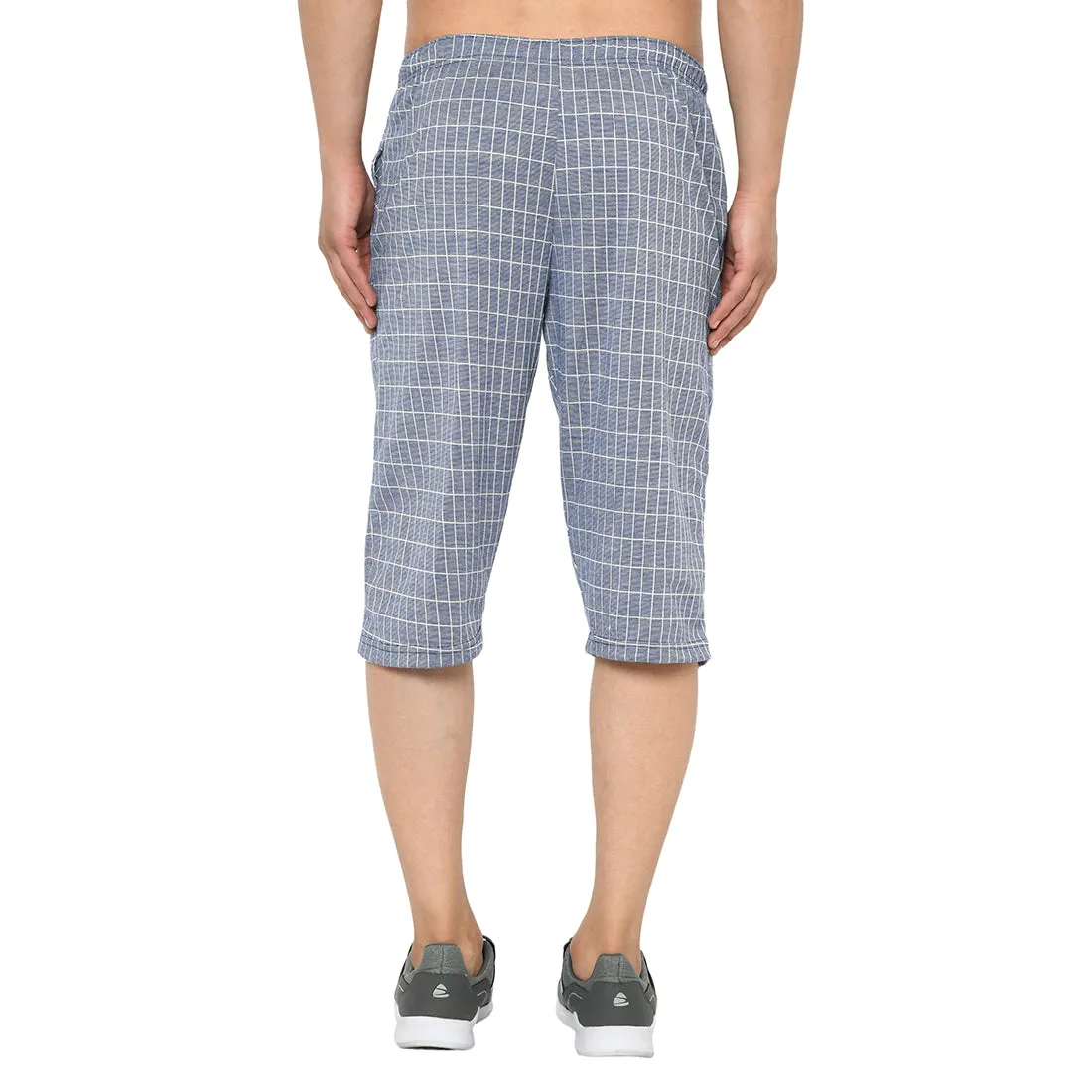 Vimal Jonney Regular Fit Blue 3/4th Capri For Men's